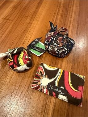 Rare Vera Bradley mini tote, mini backpack and card holder Puccini pattern